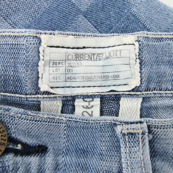 Current/Elliott Jeans Blue Distressed Checkered Grid Fling Slim Boyfriend 26 - Picture 9 of 14